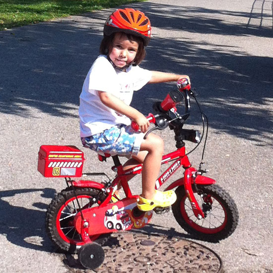 Biking at the campsite in Annecy